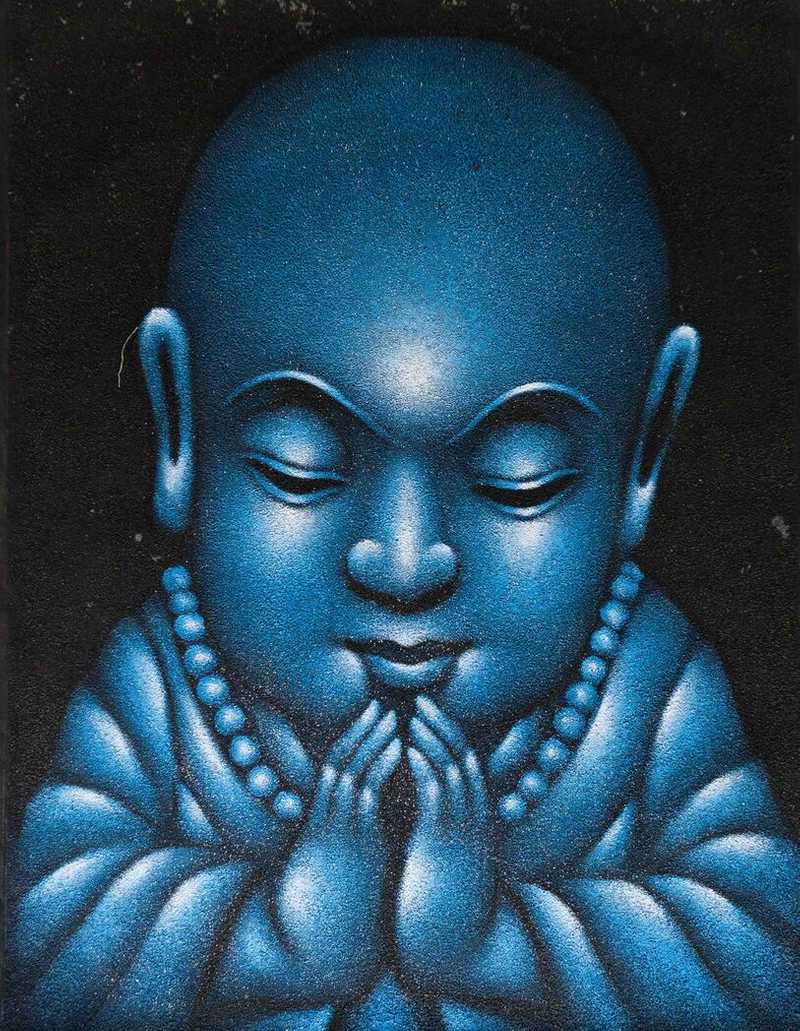 Baby Buddha Blue Painting