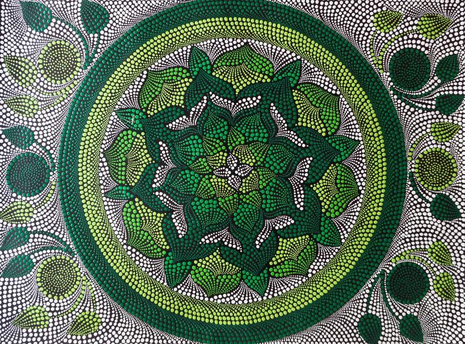 Green Mandala Painting