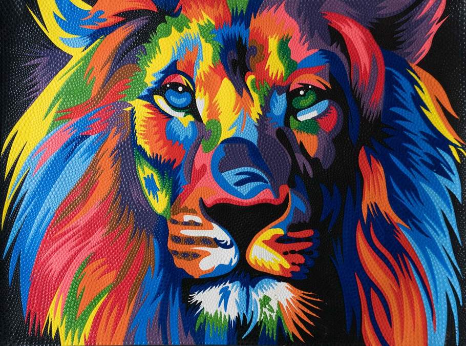 Dotwork Lion Painting