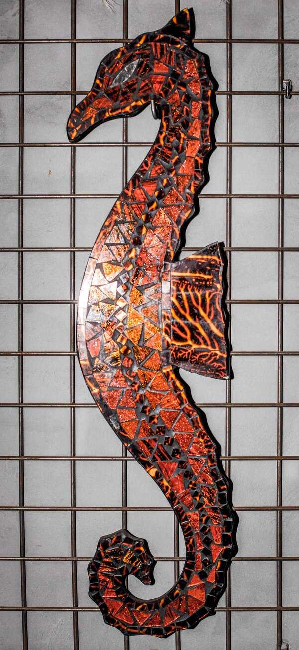 Sea Horse Mosaic Red