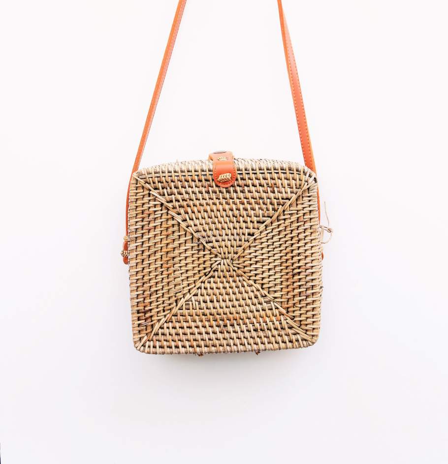 Square Rattan Bag